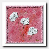 White Poppies on pink