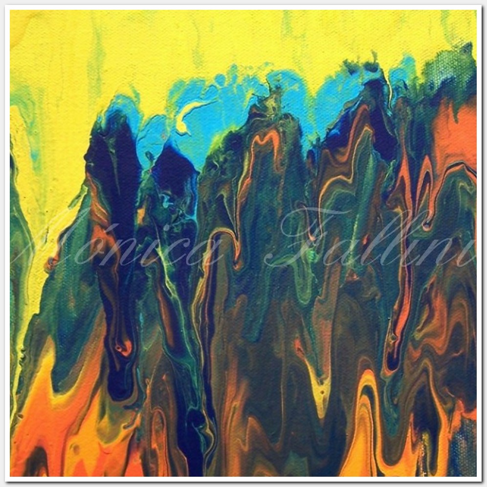 Painting titled 'Abstraction, fused emotions' by Monica Fallini