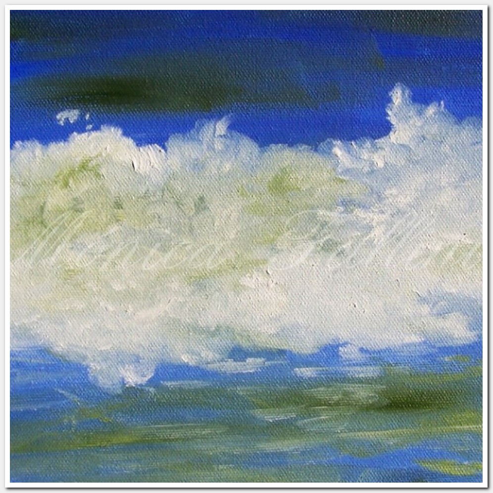 Painting titled 'Cuchilla Alta XII, surf study' by Monica Fallini