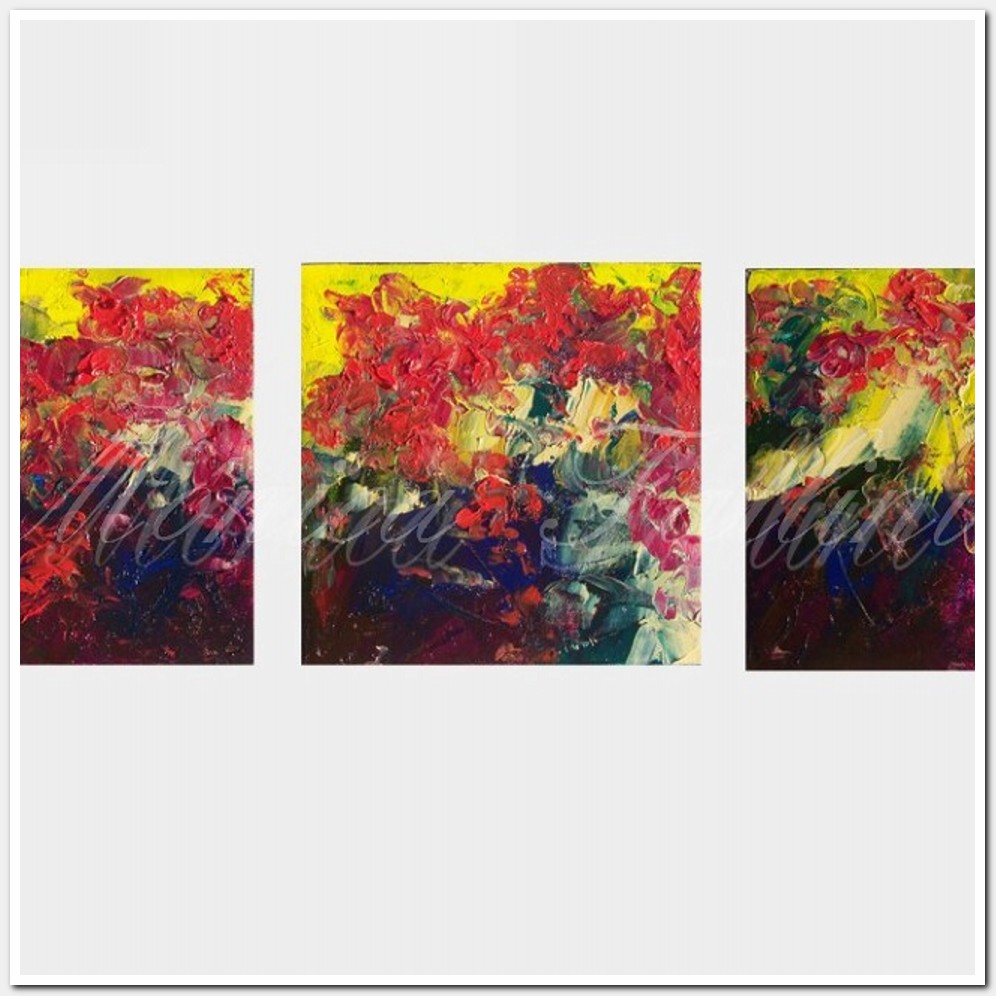 Painting titled 'Abstraction Triptych' by Monica Fallini