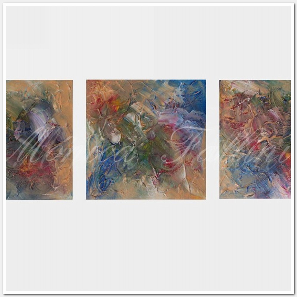Painting titled 'Abstraction Triptych' by Monica Fallini