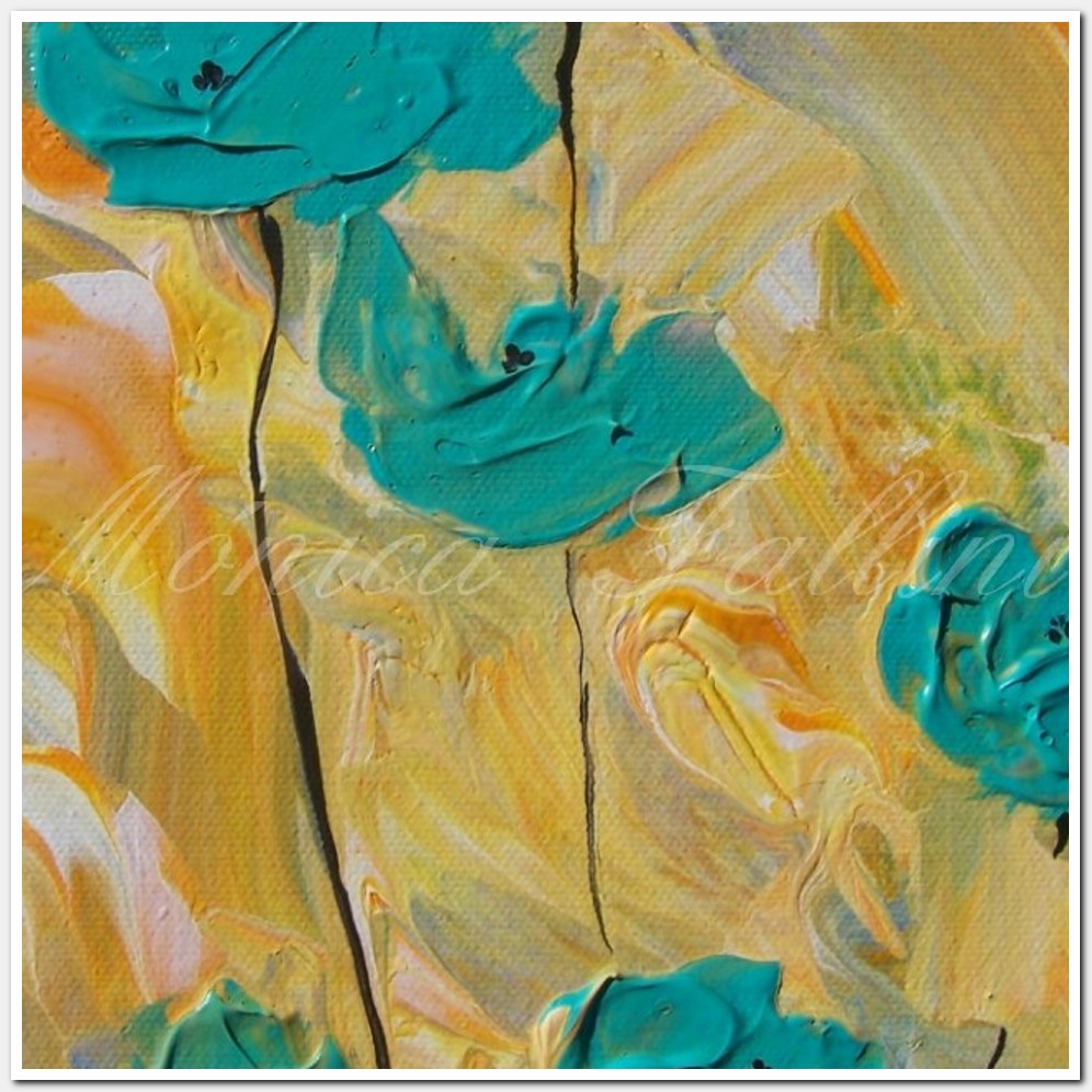 Painting titled 'Blue Poppies with vanilla cream, daily # 2' by Monica Fallini
