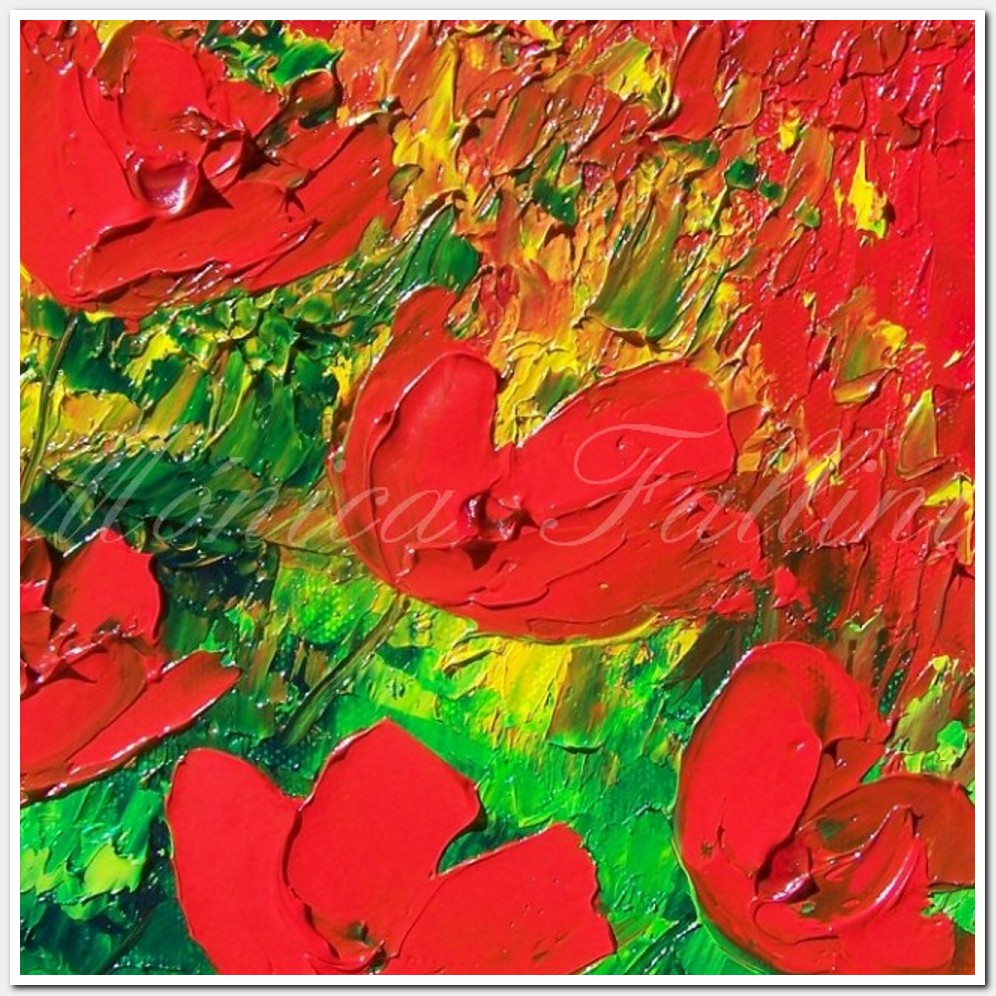 Painting titled 'Poppies in the wind, daily III' by Monica Fallini