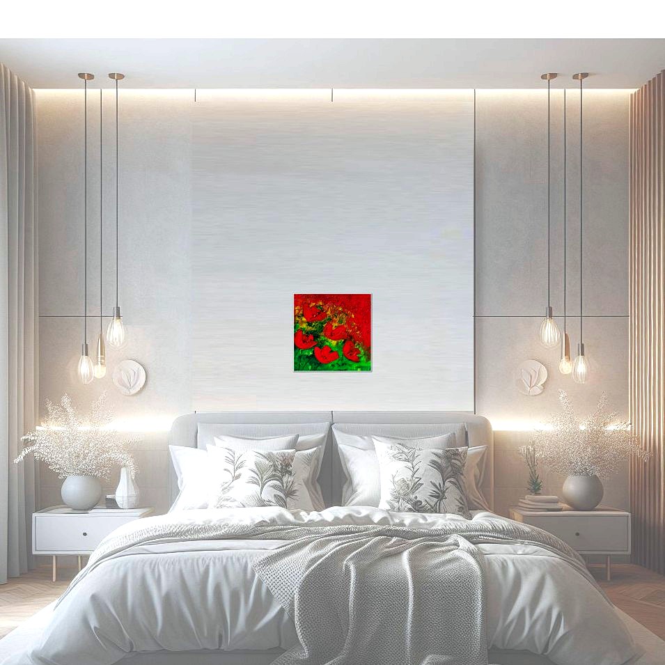 Painting titled 'Poppies in the wind, daily III' by Monica Fallini