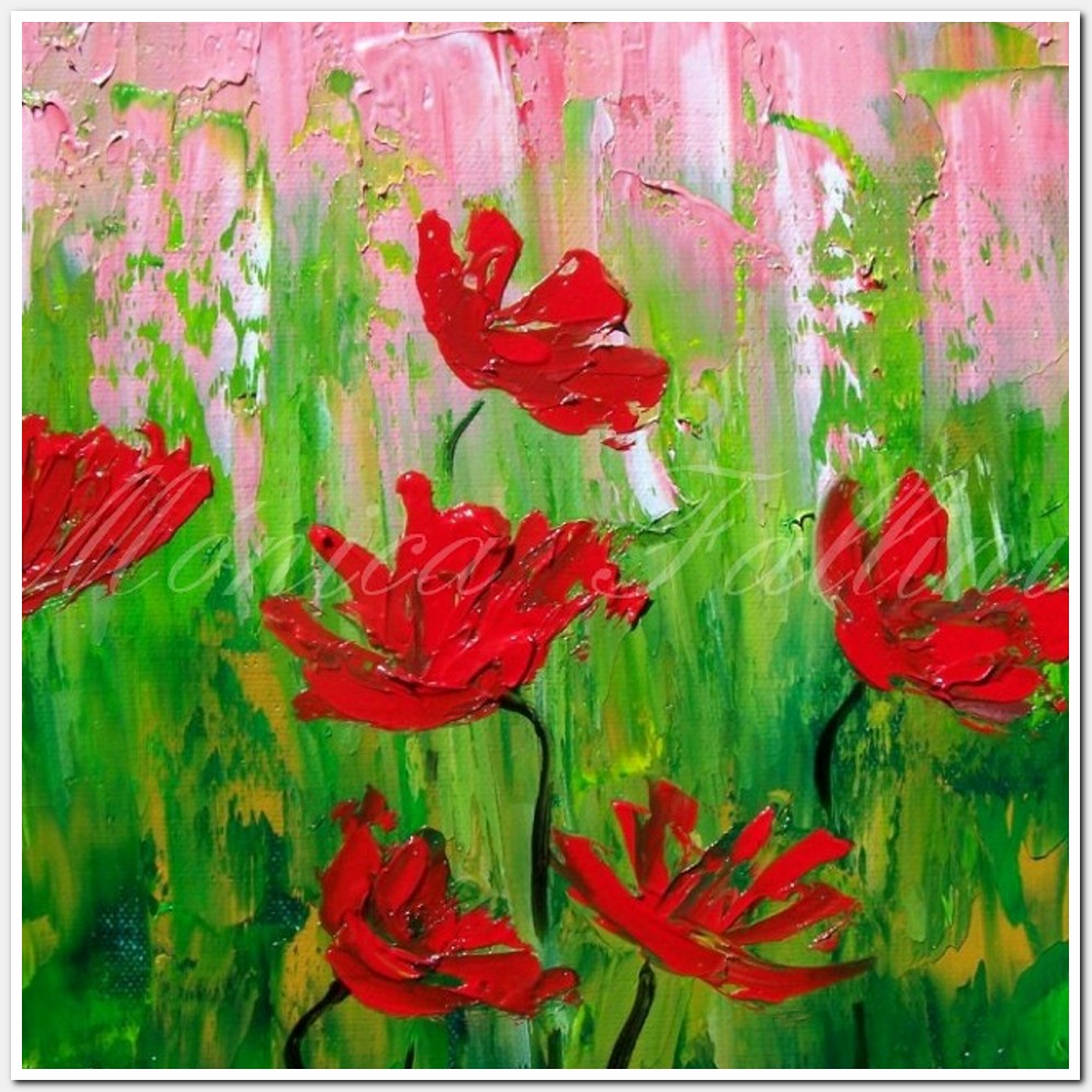 Painting titled 'Destination Poppies # 3. Red Poppies' by Monica Fallini