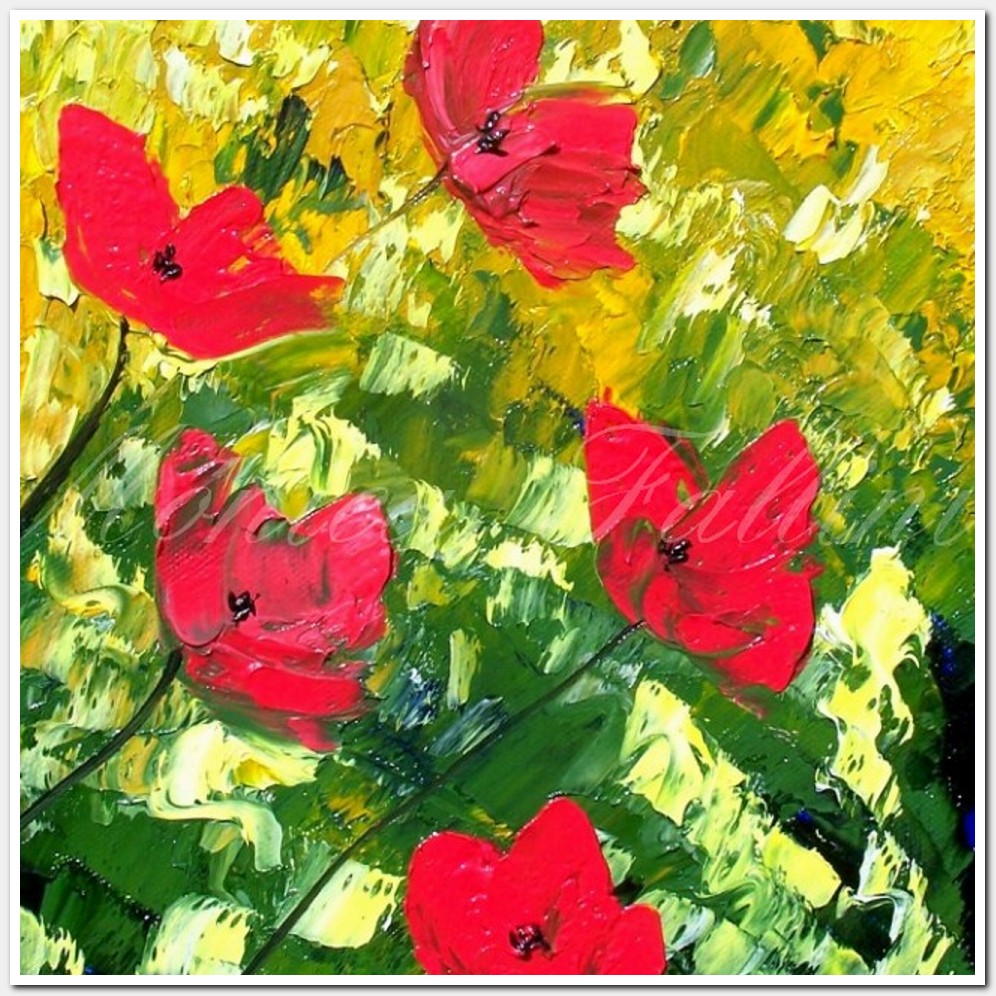 Painting titled 'Poppies in the wind, daily # 10' by Monica Fallini