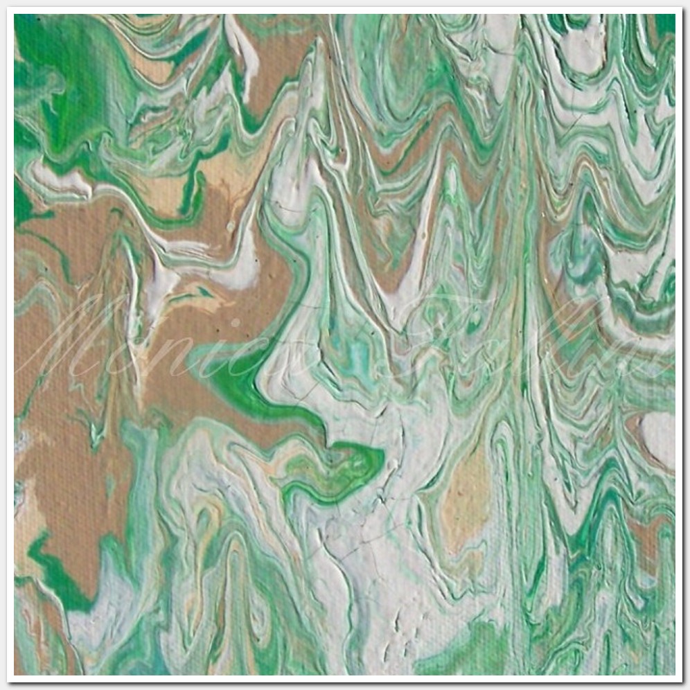 Painting titled 'Green Meltdown. ' by Monica Fallini