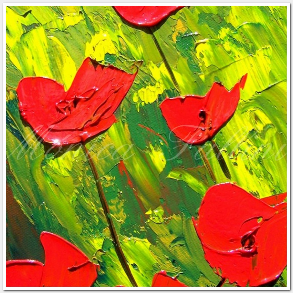 Painting titled 'Red Poppies, daily # XV' by Monica Fallini