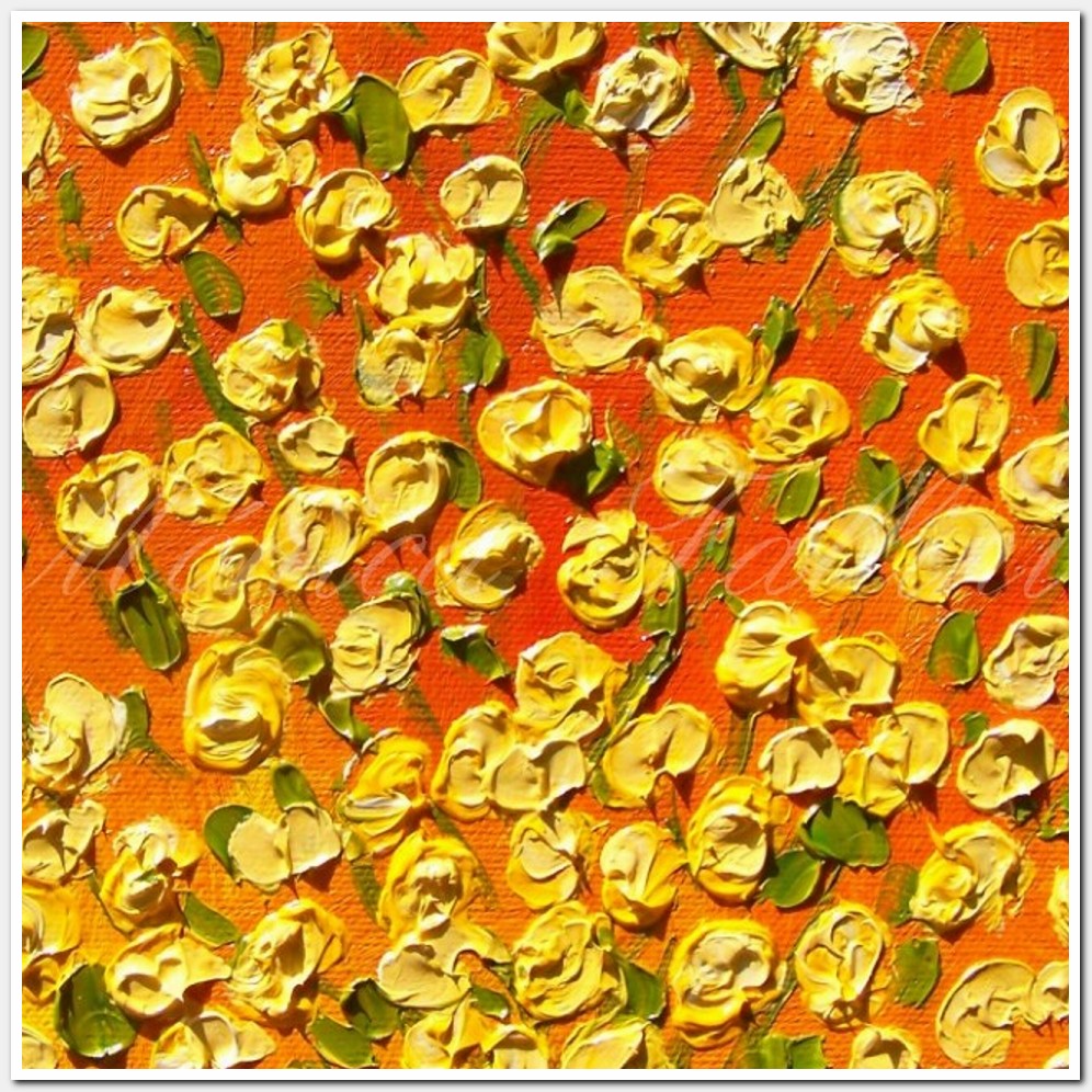 Painting titled 'Yellow Roses' by Monica Fallini