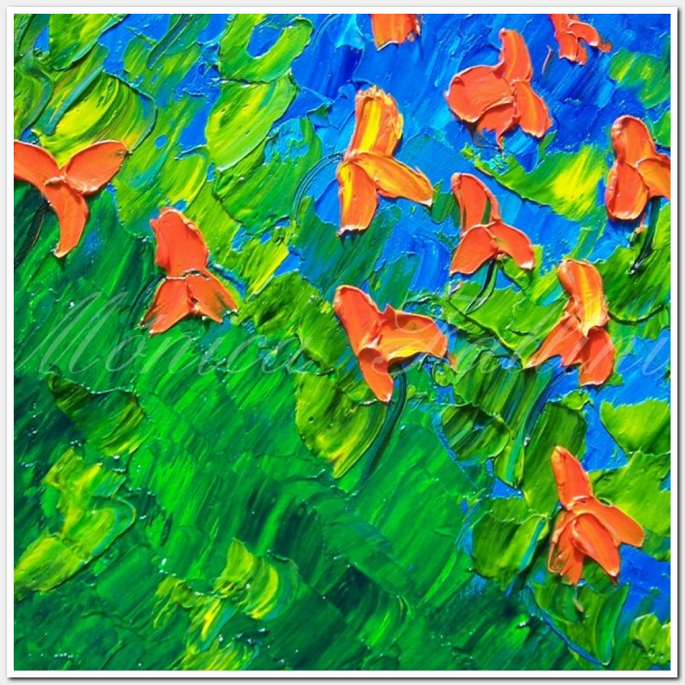 Painting titled 'Wild orange flowers' by Monica Fallini