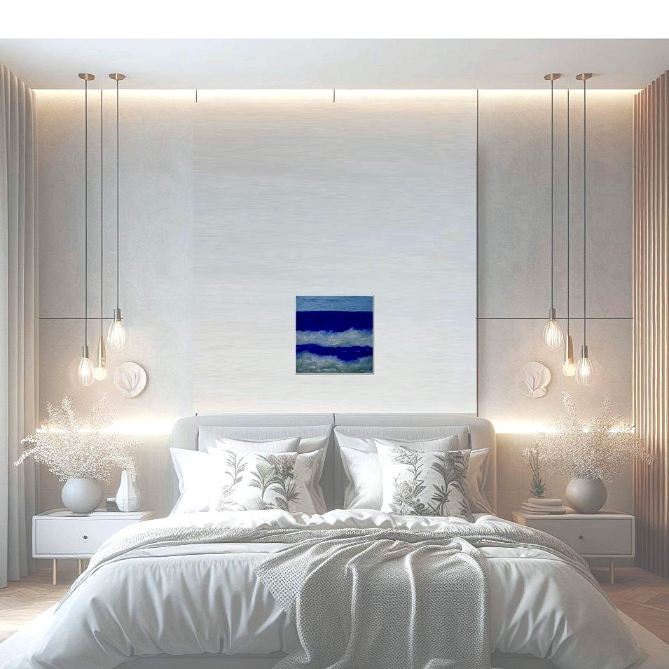 Painting titled 'Blue ocean, surf study # I' by Monica Fallini
