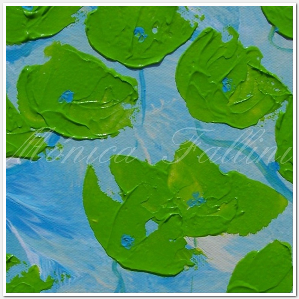 Painting titled 'Green Poppies' by Monica Fallini