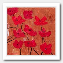 Red Poppies on terracotta