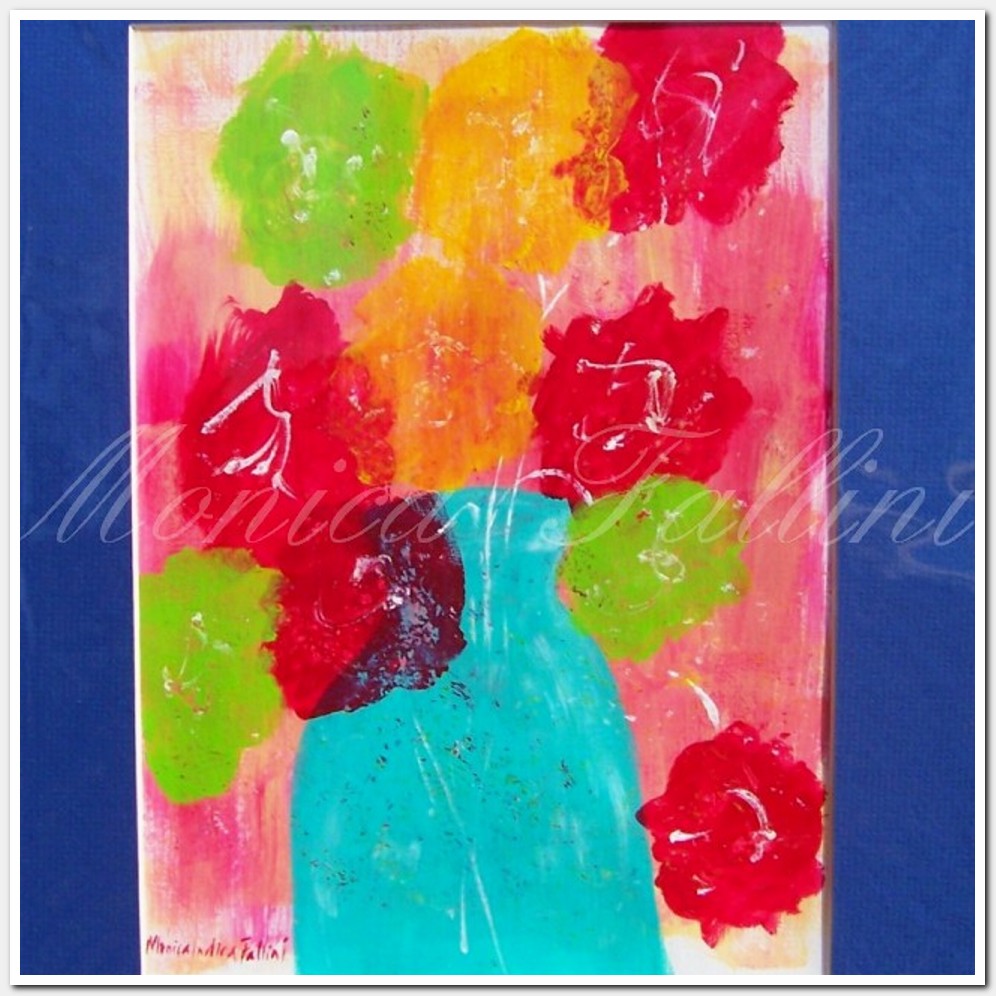 Painting titled 'Flower bouquet, studio sketch' by Monica Fallini
