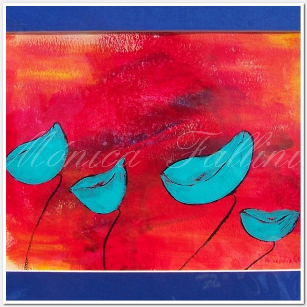 Painting titled 'Poppies, studio sketch' by Monica Fallini