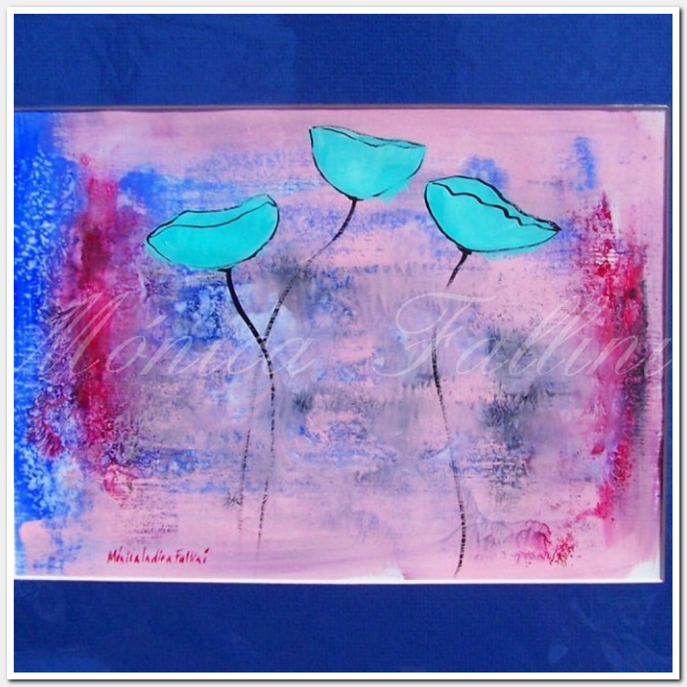 Painting titled 'Sketch of Poppies abstraction' by Monica Fallini