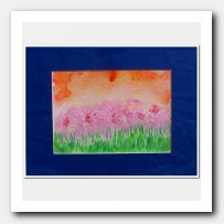 Field of pink flowers abstraction