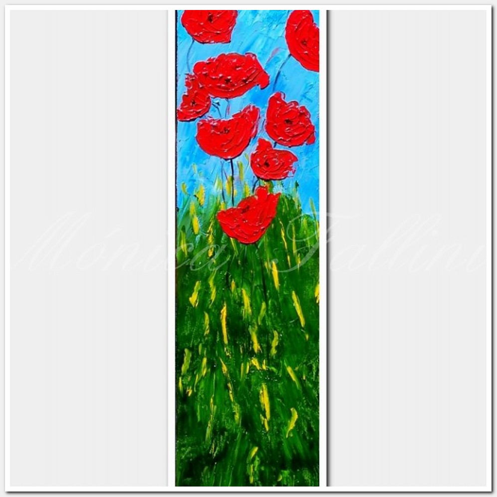 Painting titled '8 red Poppies' by Monica Fallini