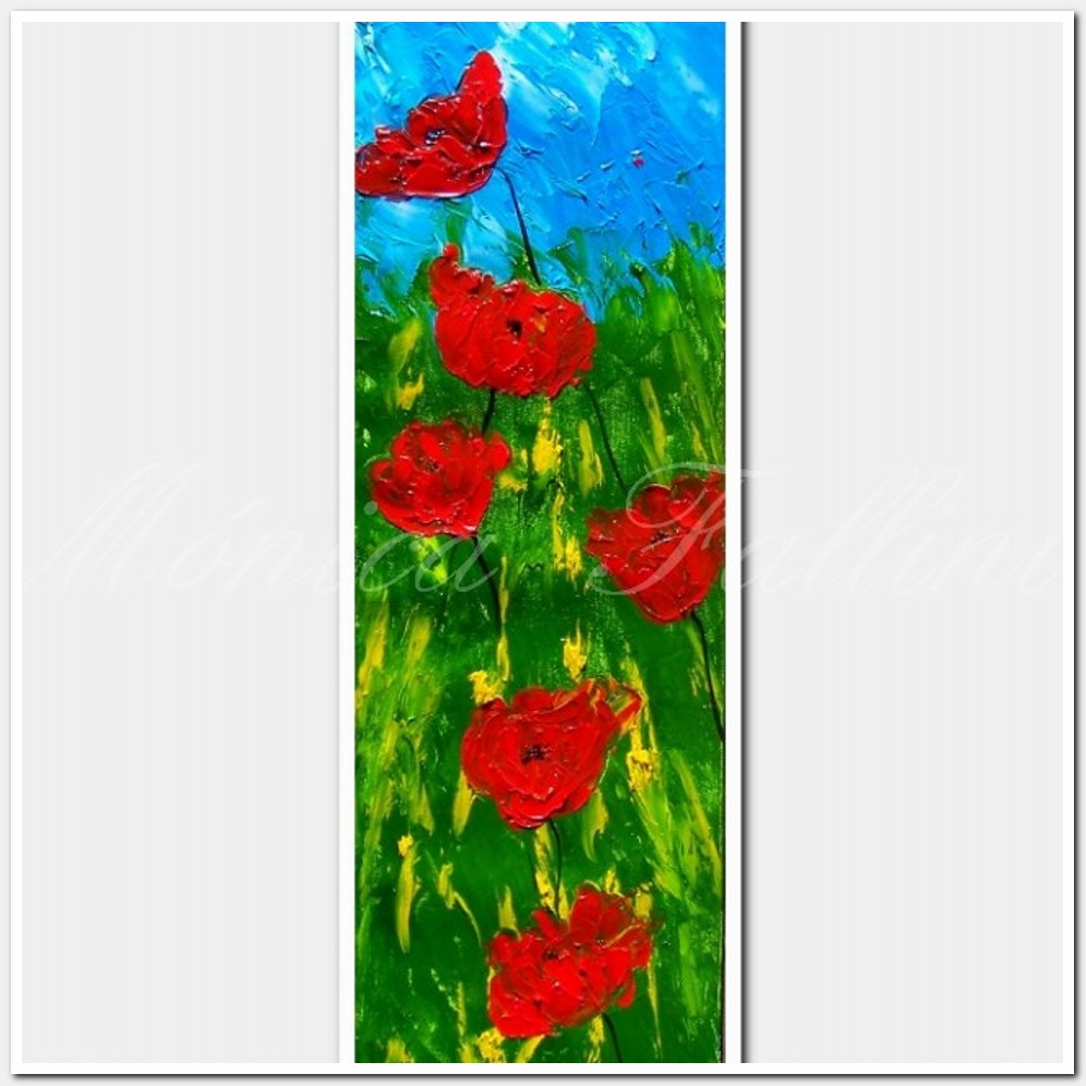 Painting titled '6 red Poppies' by Monica Fallini
