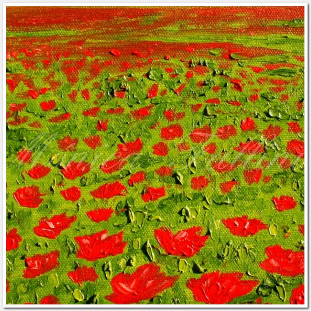 Painting titled 'Red Poppies field' by Monica Fallini
