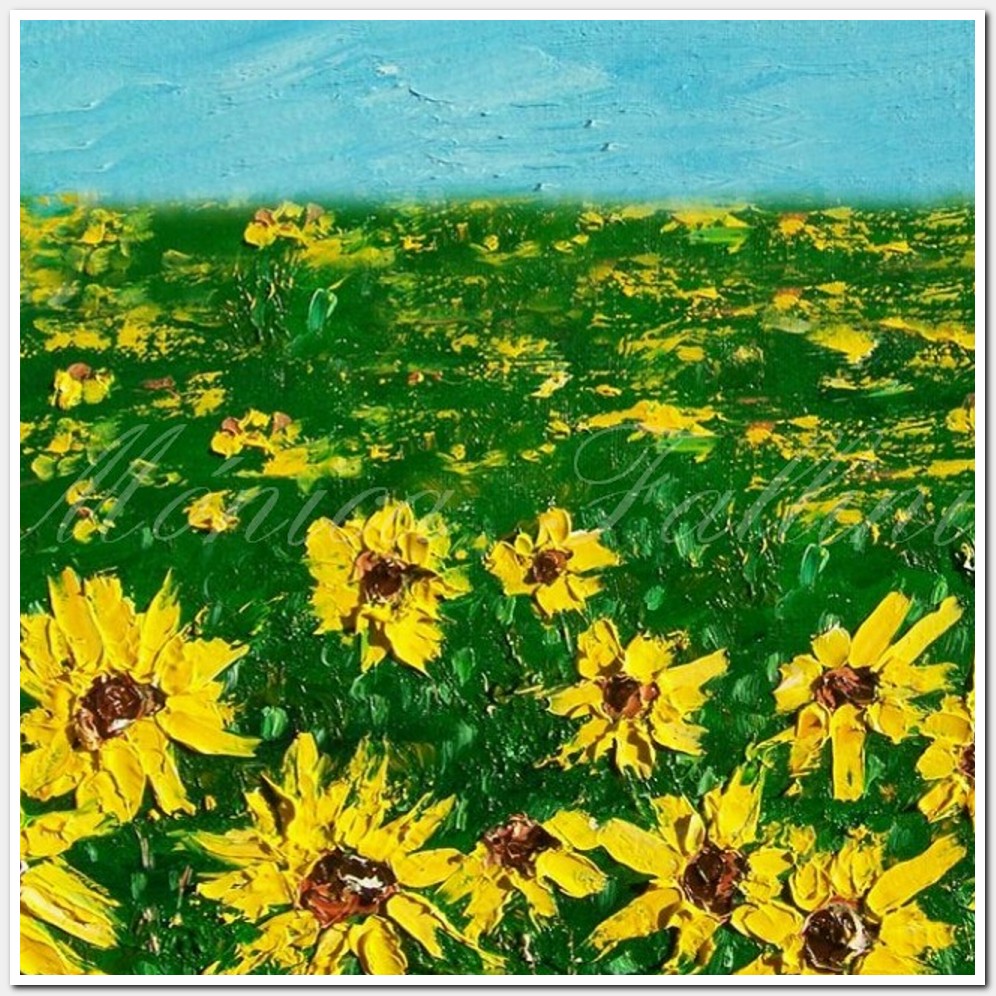 Painting titled 'Sunflowers' field # 4' by Monica Fallini