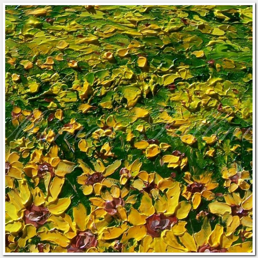 Painting titled 'Sunflowers' field # VI' by Monica Fallini