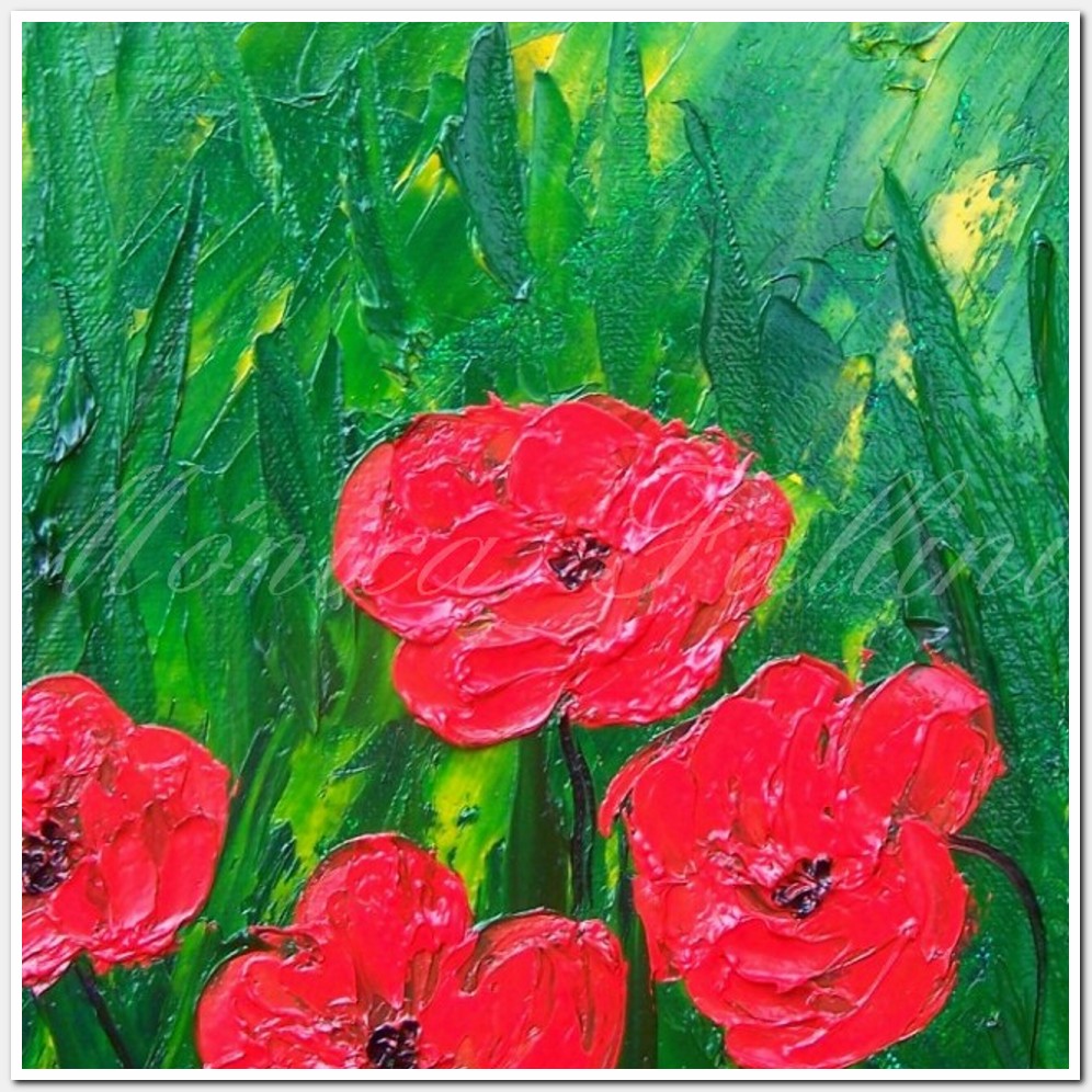 Painting titled 'Red Poppies' by Monica Fallini