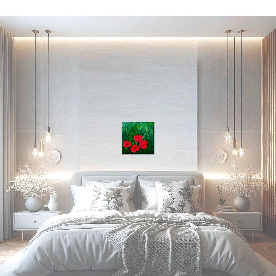 Painting titled 'Red Poppies' by Monica Fallini