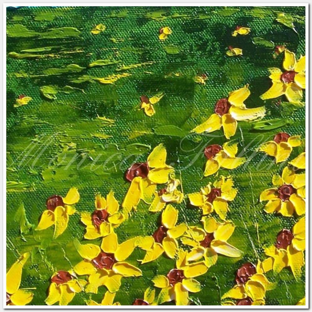 Painting titled 'Landscape with Sunflowers' by Monica Fallini
