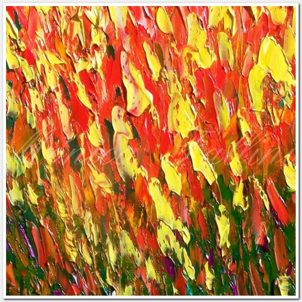 Painting titled 'A shower of yellow petals' by Monica Fallini