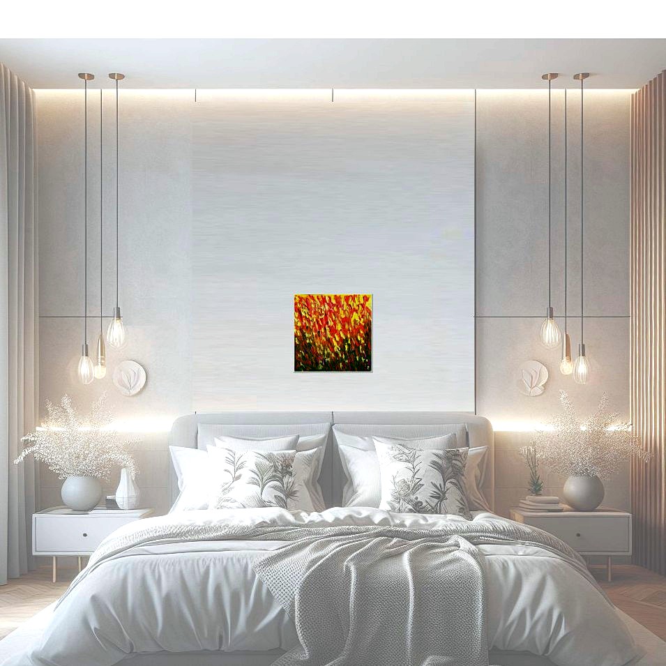 Painting titled 'A shower of yellow petals' by Monica Fallini