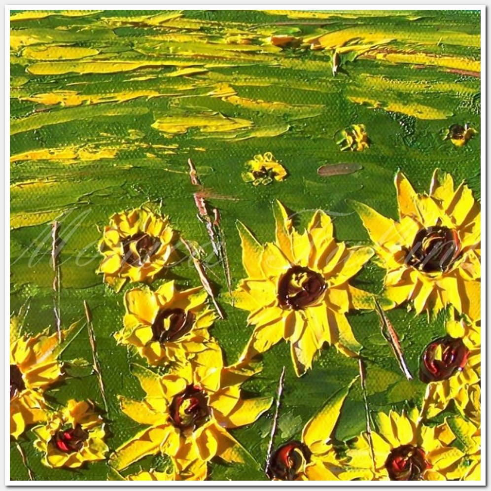 Painting titled 'Landscape with Sunflowers # III' by Monica Fallini