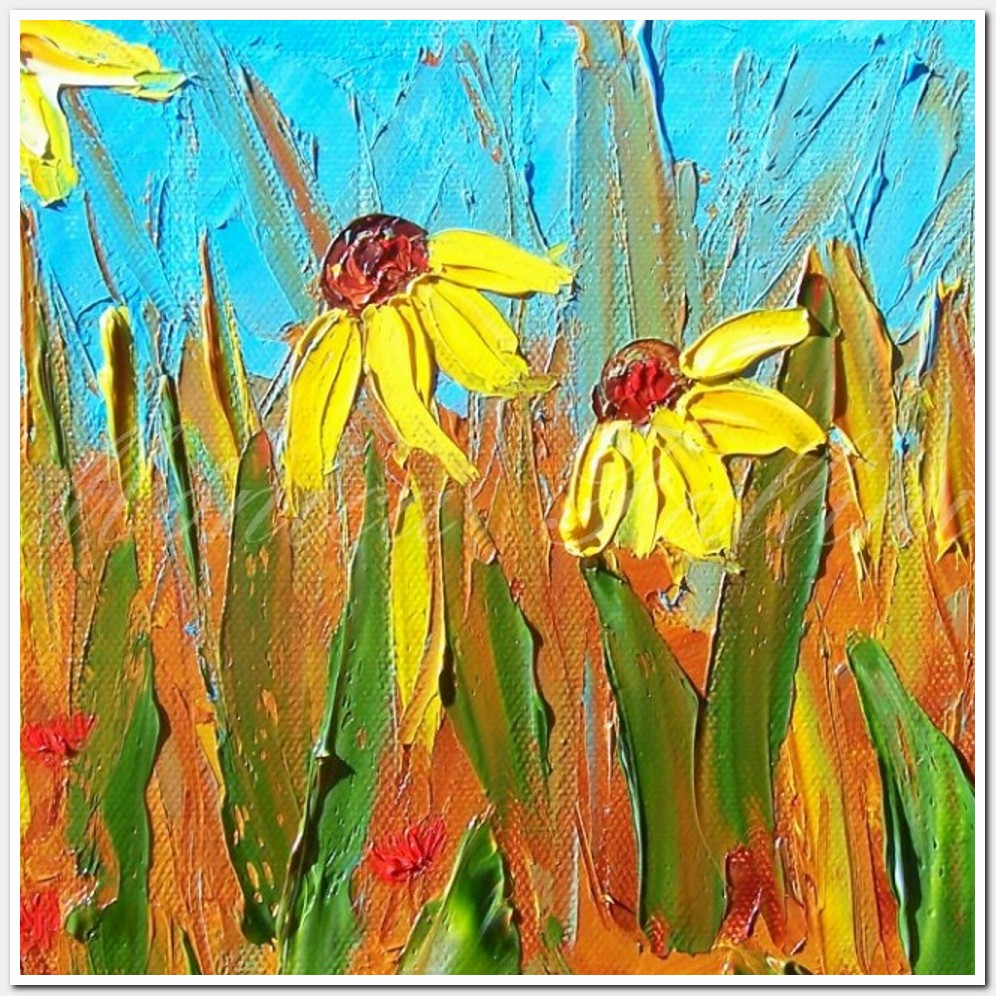 Painting titled 'Wild flowers' landscape' by Monica Fallini