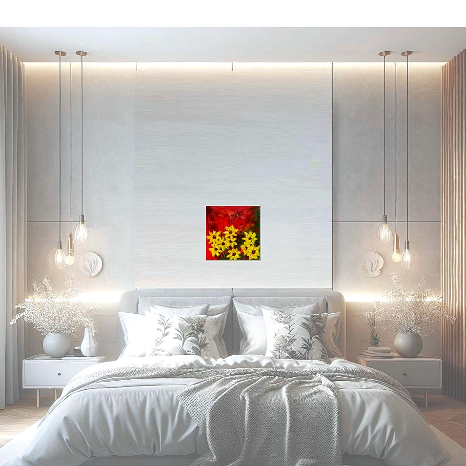 Painting titled 'Landscape with Sunflowers # IV' by Monica Fallini