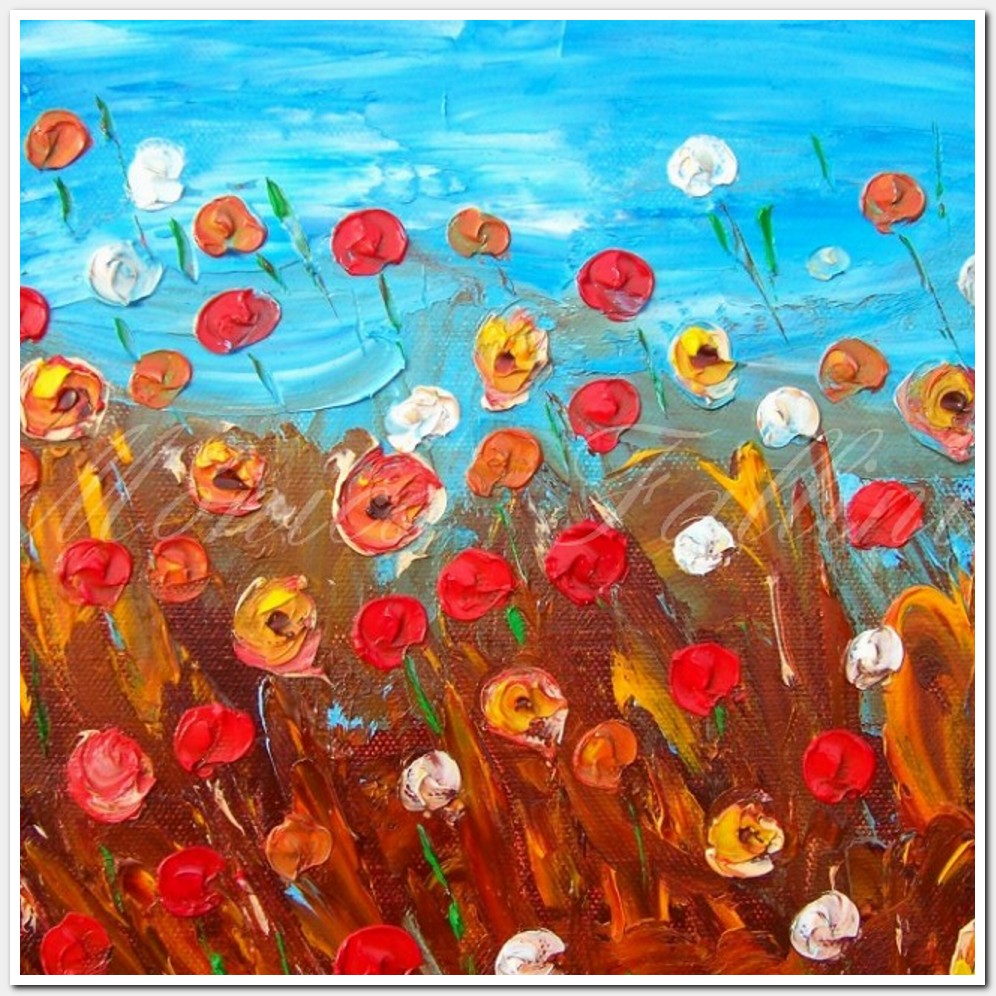 Painting titled 'Wild flowers abstraction' by Monica Fallini