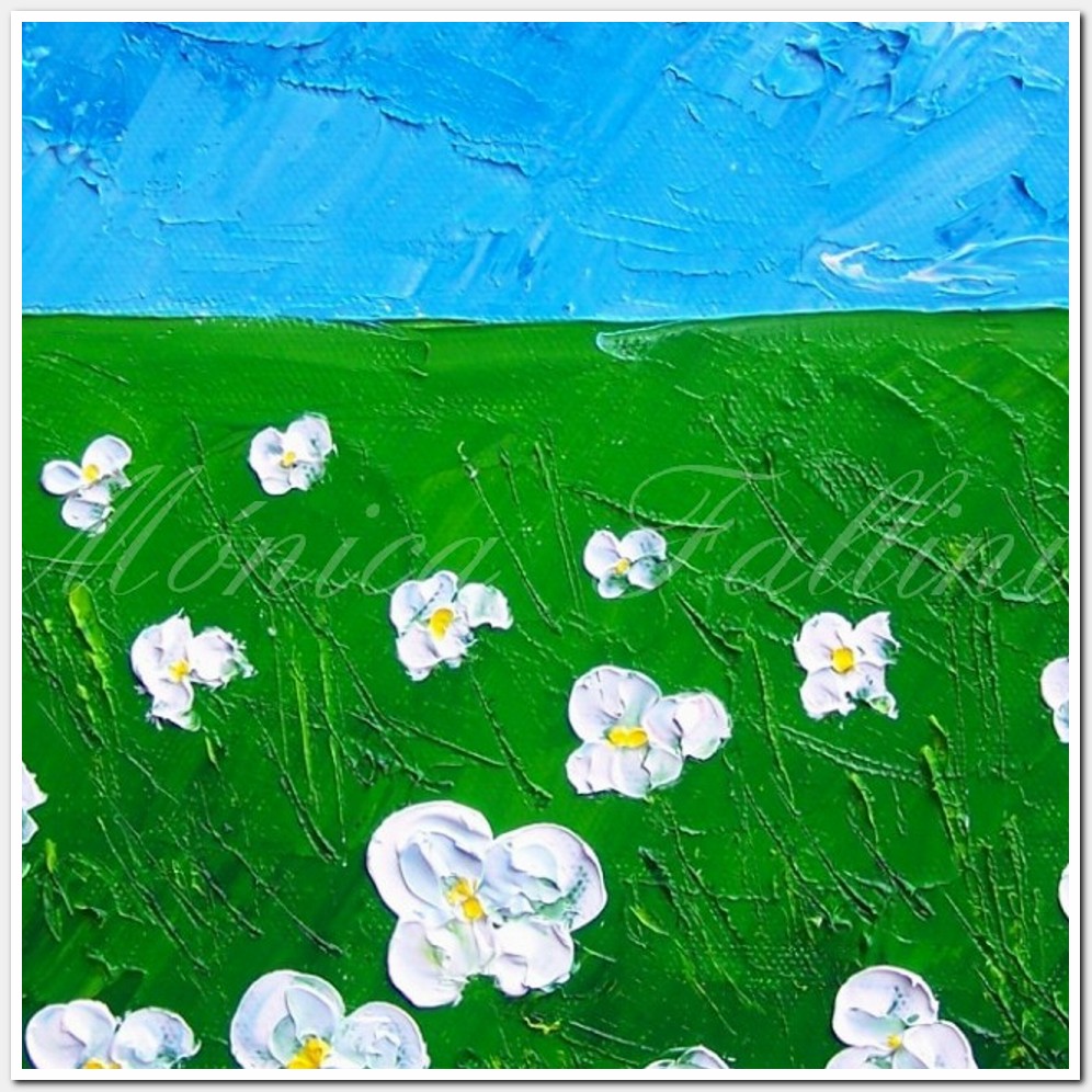 Painting titled 'Landscape with wild flowers' by Monica Fallini