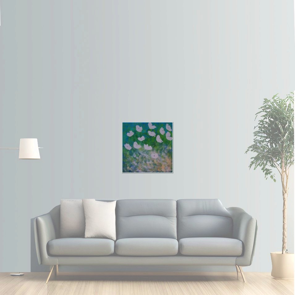 Painting titled 'Poppies of light, reborn' by Monica Fallini