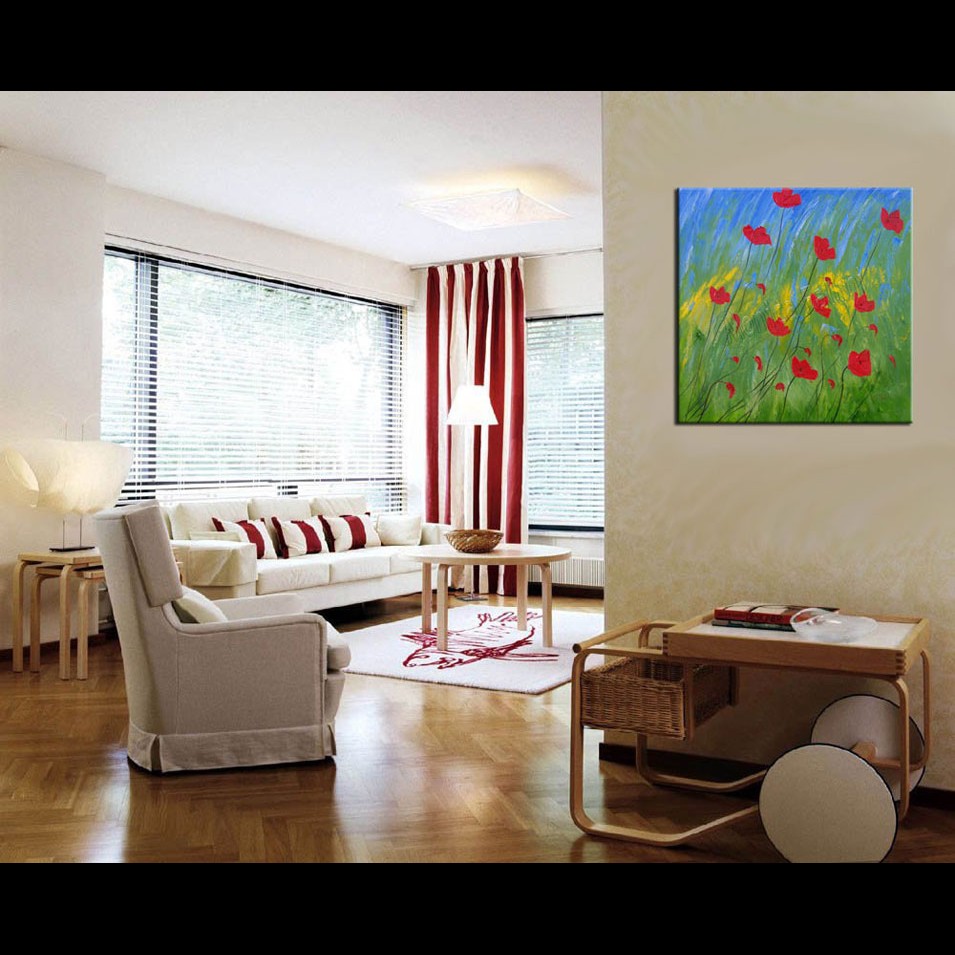 Painting titled 'Windy days red Poppies' by Monica Fallini