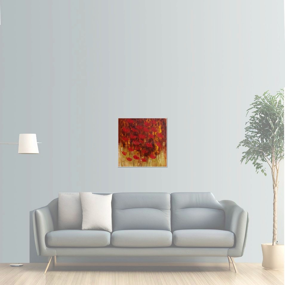 Painting titled 'Red Poppies' Nostalgia ' by Monica Fallini