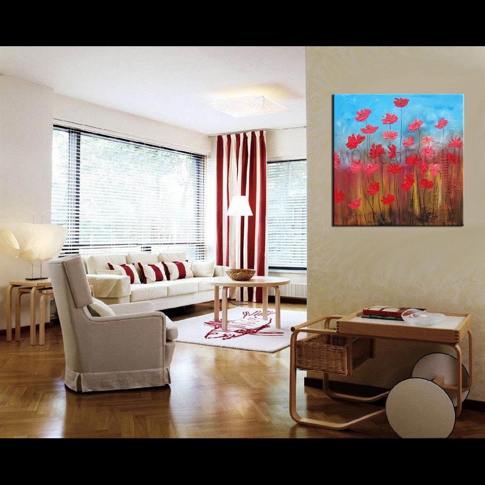 Painting titled 'Late Winter Poppies' by Monica Fallini