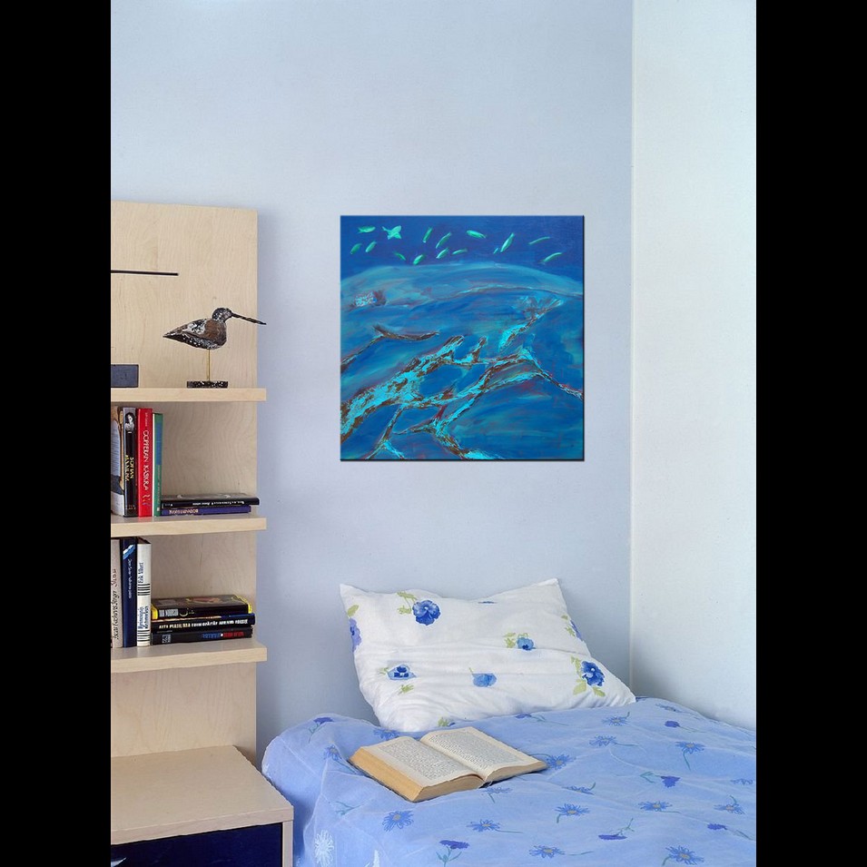 Painting titled 'Deep sea, coral and fish. ' by Monica Fallini