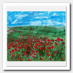 Field of red Poppies, abstraction