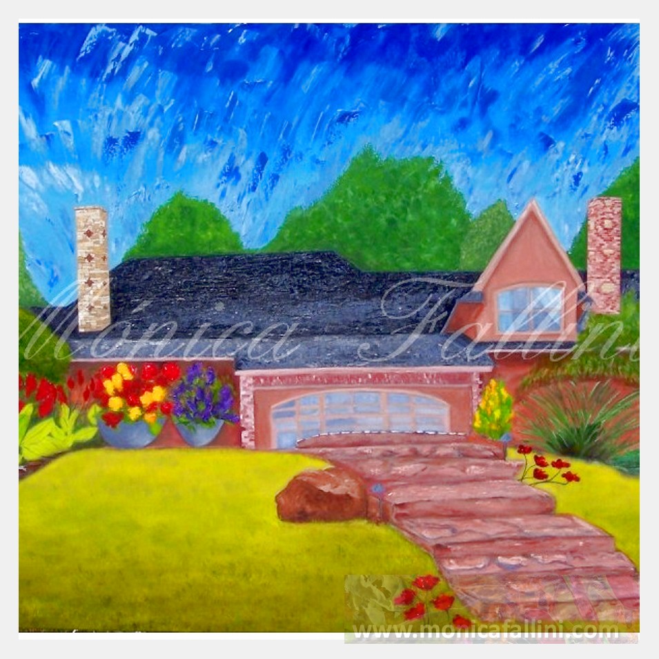 Painting titled 'Portrait of a house' by Monica Fallini
