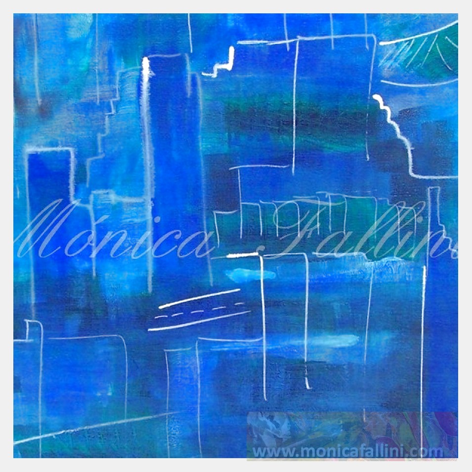 Painting titled 'Urban strategies XII' by Monica Fallini