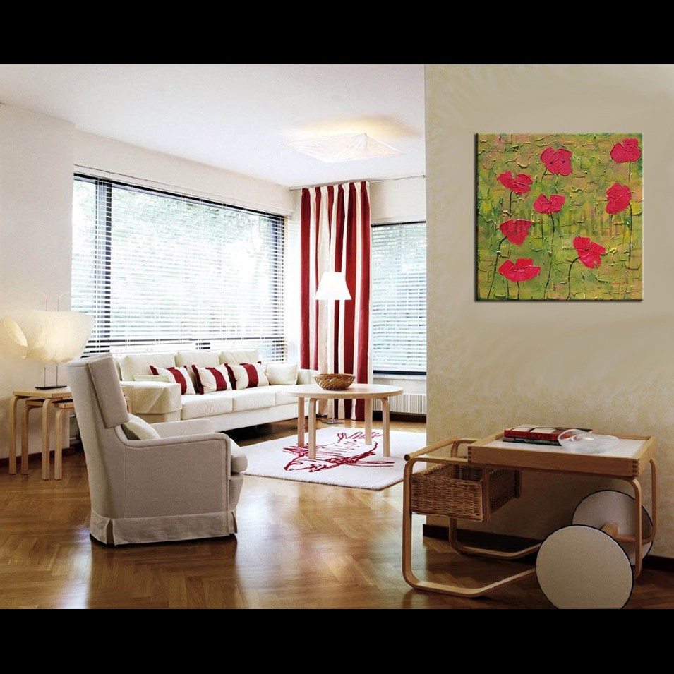 Painting titled 'Pink Poppies growing tall' by Monica Fallini