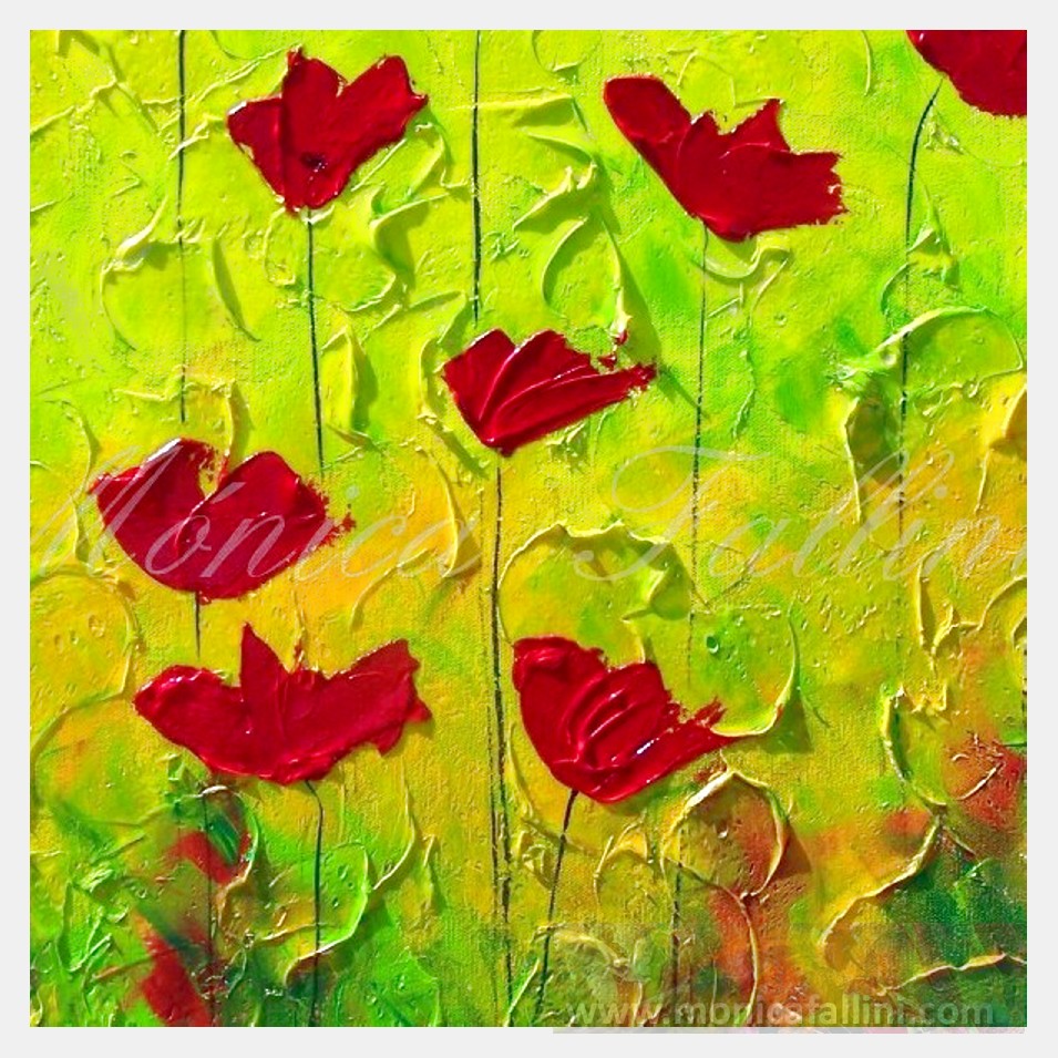 Painting titled 'Growing tall on a sunny day' by Monica Fallini