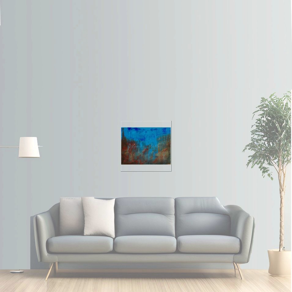 Painting titled 'Coral formations under the sea' by Monica Fallini