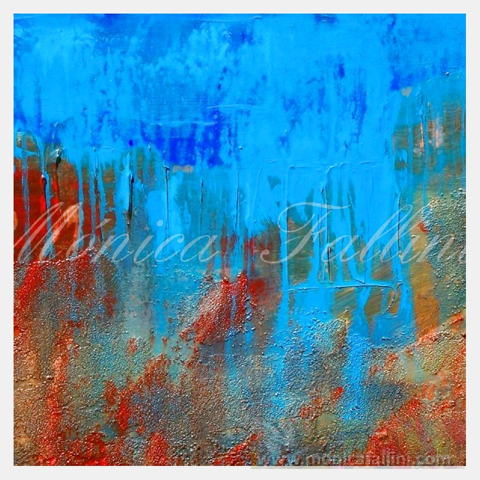 Painting titled 'Coral formations under the sea' by Monica Fallini
