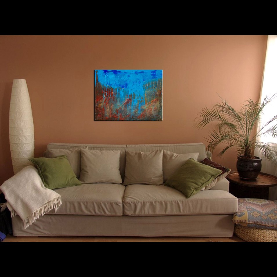 Painting titled 'Coral formations under the sea' by Monica Fallini