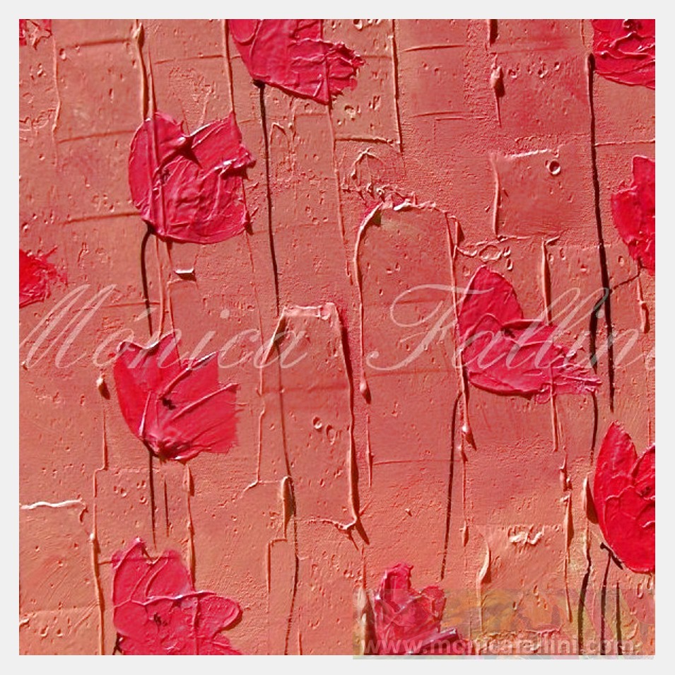 Painting titled 'Fire red Poppies' by Monica Fallini